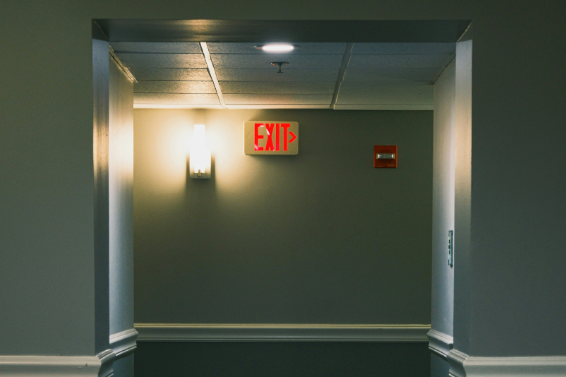 Emergency exit light installation